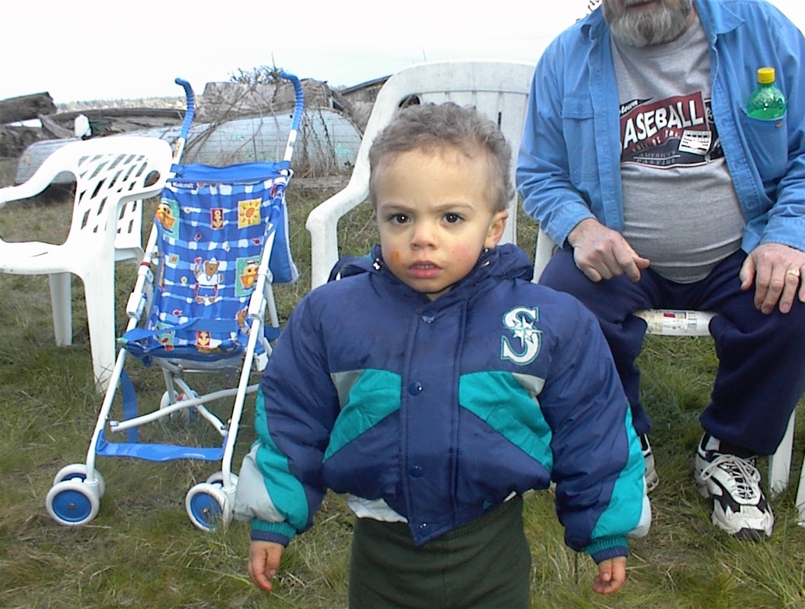 Ryan, one of Loraine's boys, with Norm